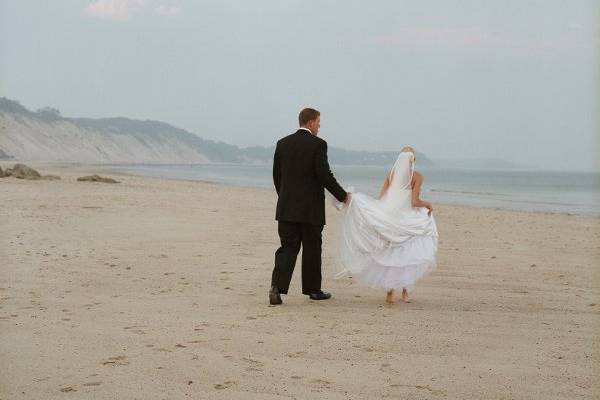 Bride and Groom on beach