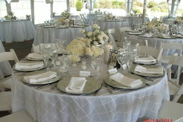 Gift Table inside the Bay Room with speciality cloths