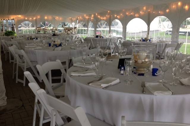 Table set up with candle