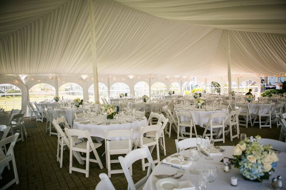 Table set up with centerpiece