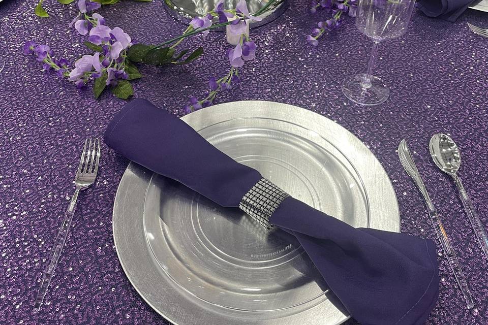 Purple Table setting