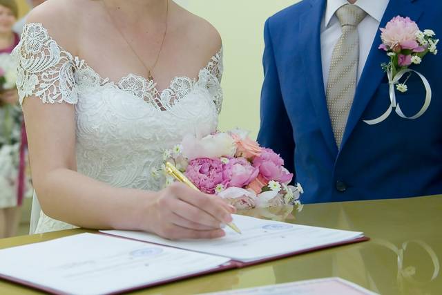 Signing the marriage license