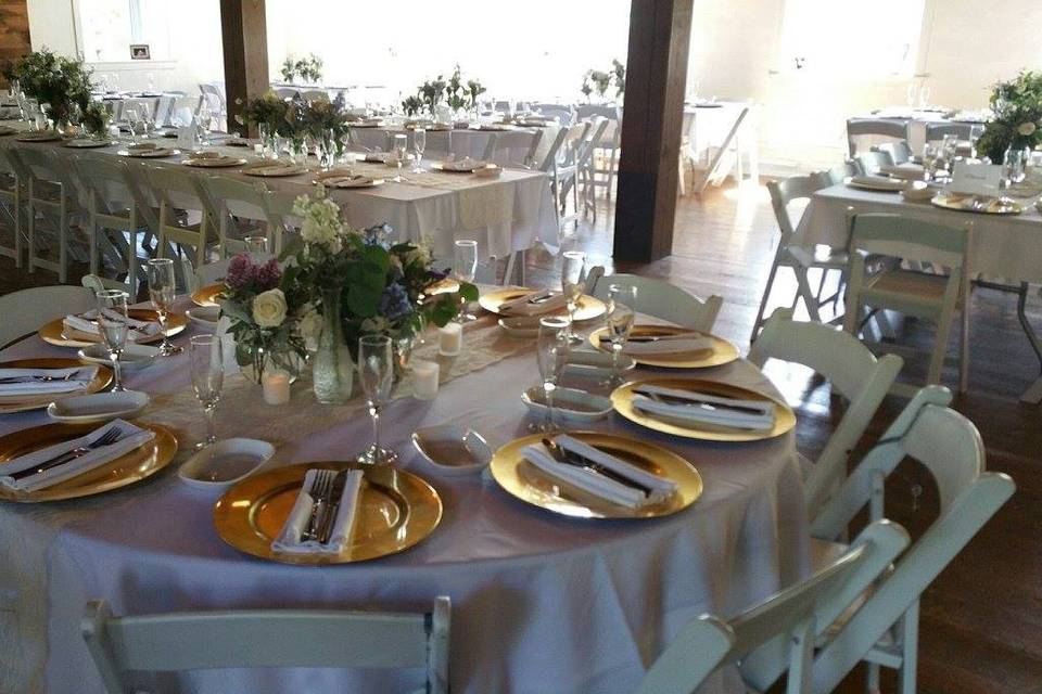 Table setup with centerpiece