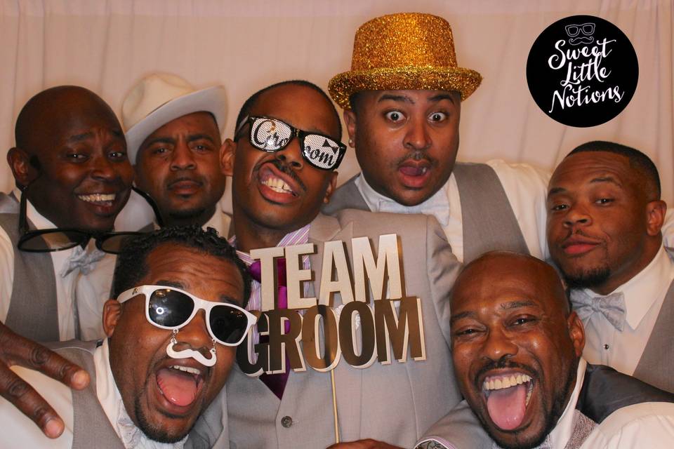 The groomsmen with the groom