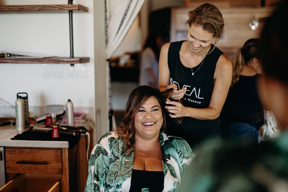 Oahu beach wedding hair makeup