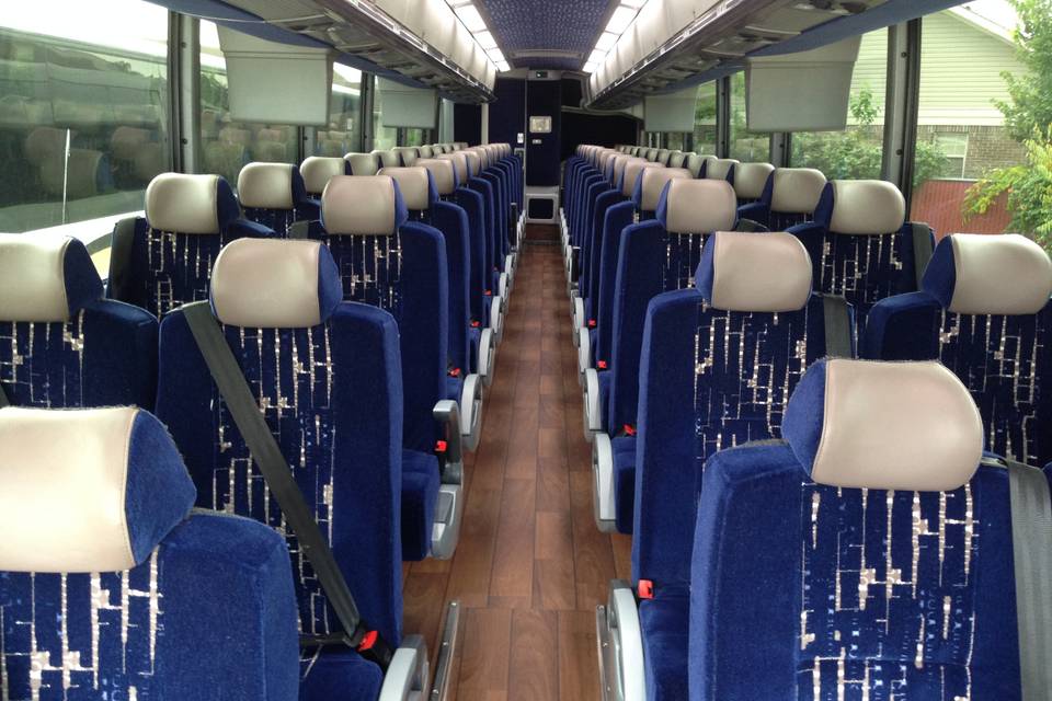 Interior of 56-passenger coach