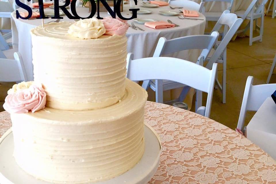 Two tier wedding cake