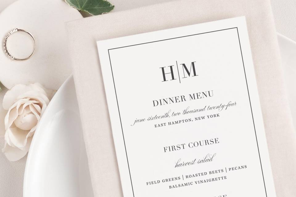 Glam Monogram Menu