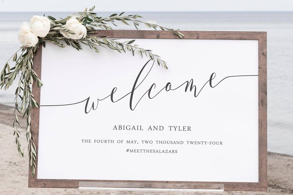 Romantic Calligraphy Welcome