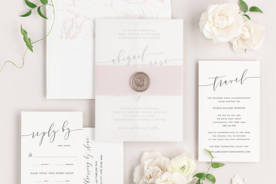 Romantic Calligraphy Invites