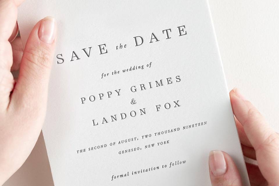 Letterpress Save the Date