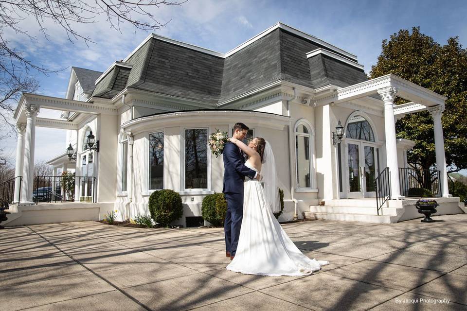 Couple on terrace.