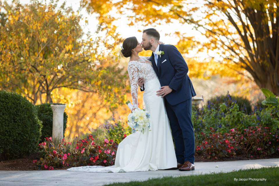 Couple in garden.