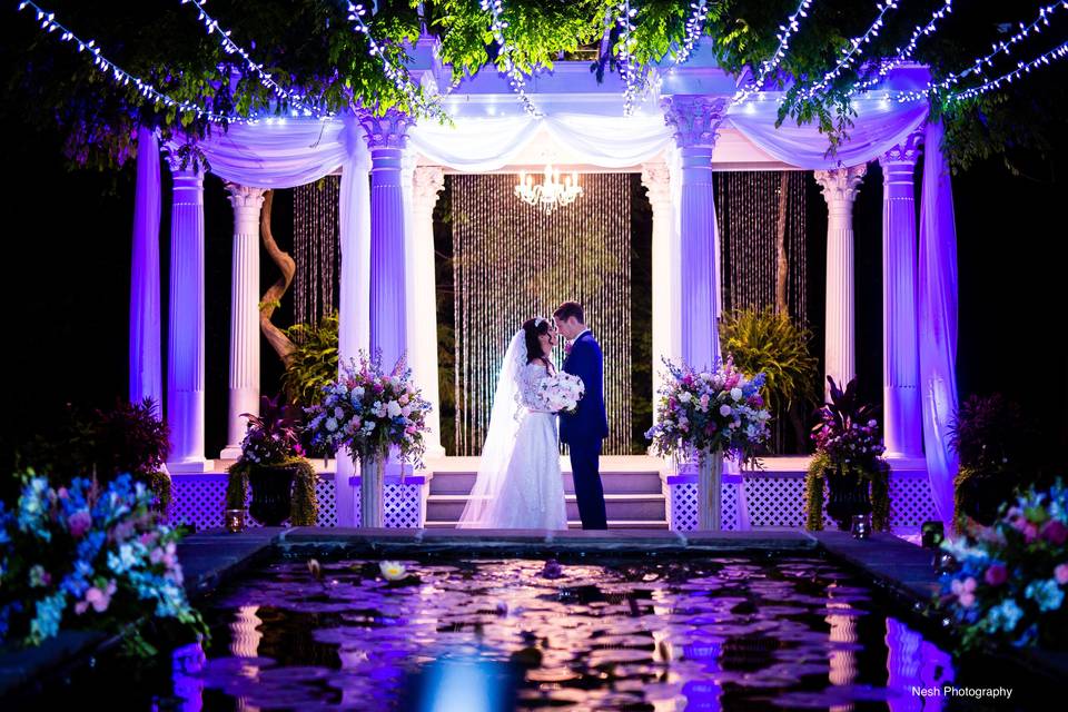 Couple in garden.