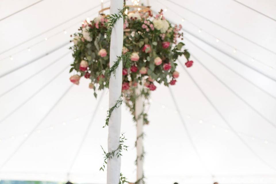 A unique floral chandelier