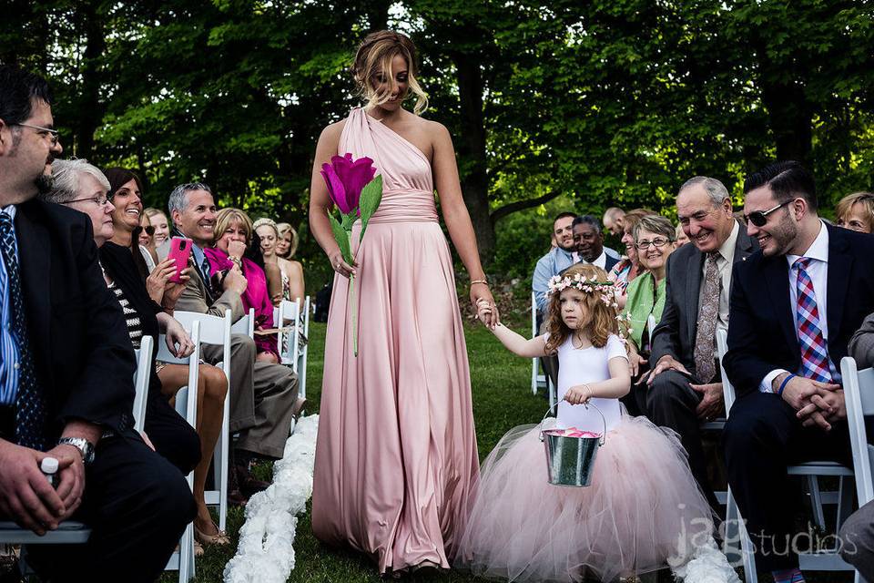 Bridesmaid and the flower girl