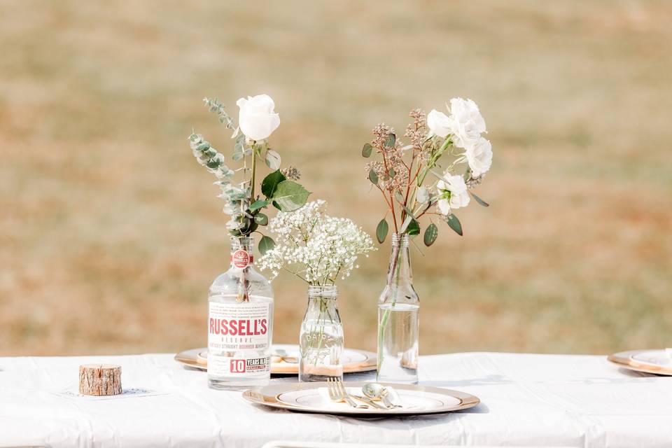 Bourbon Bottle Centerpieces