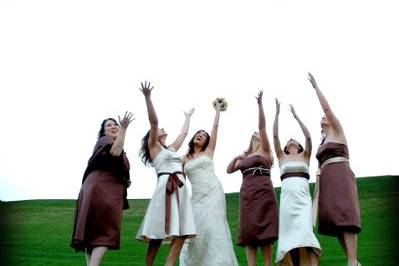 Bride and her bridesmaids