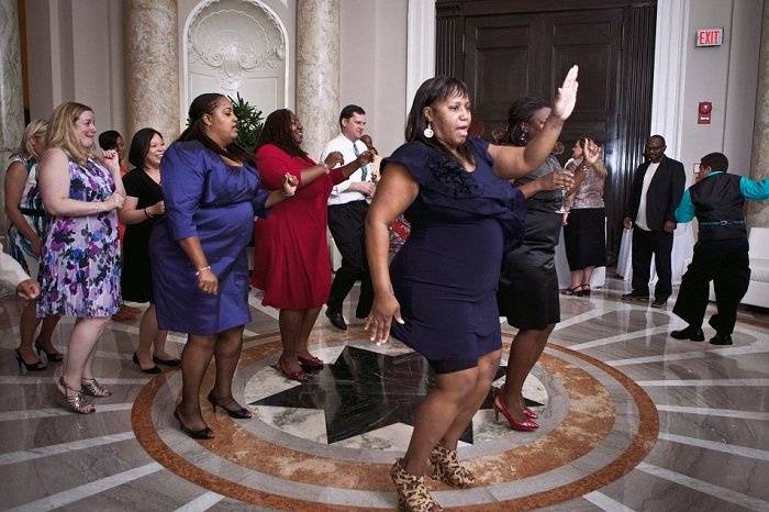 Guests dancing