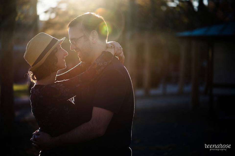 Pier A Park, Hoboken, NJ, engagement session © Reena Rose Photography