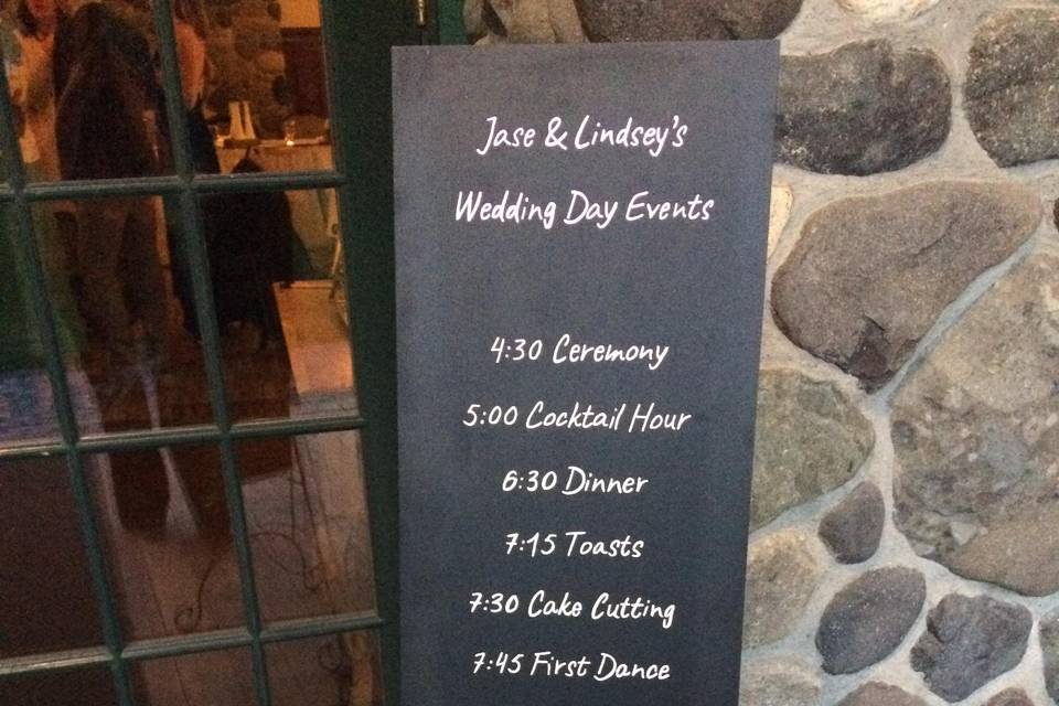 Wedding day details