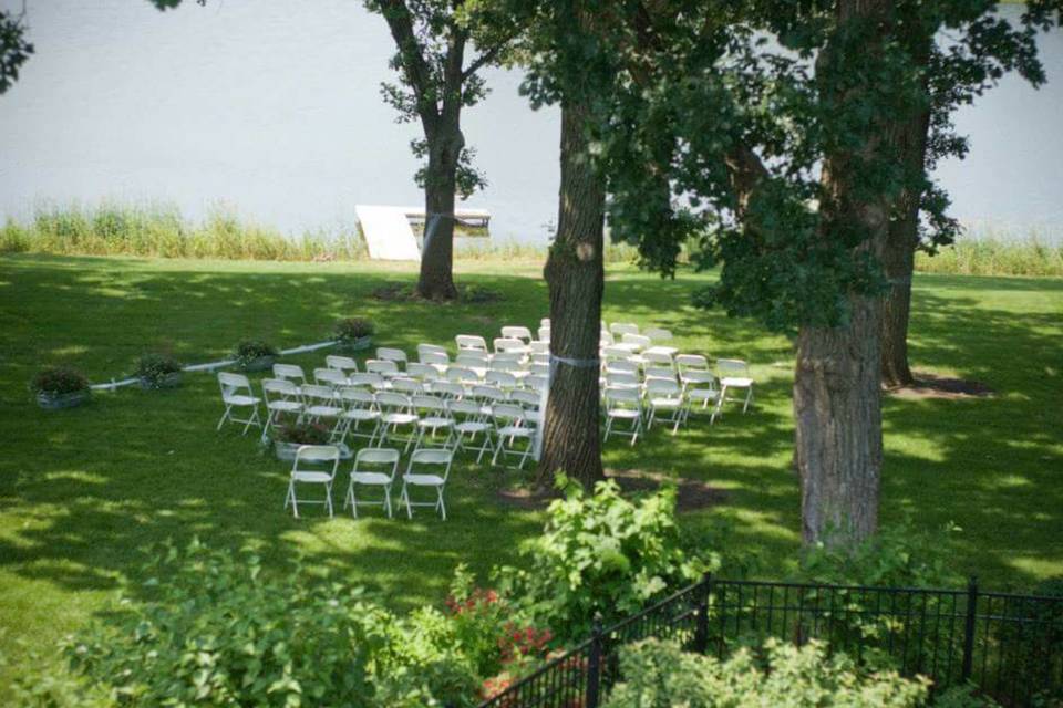 Outdoor wedding setup