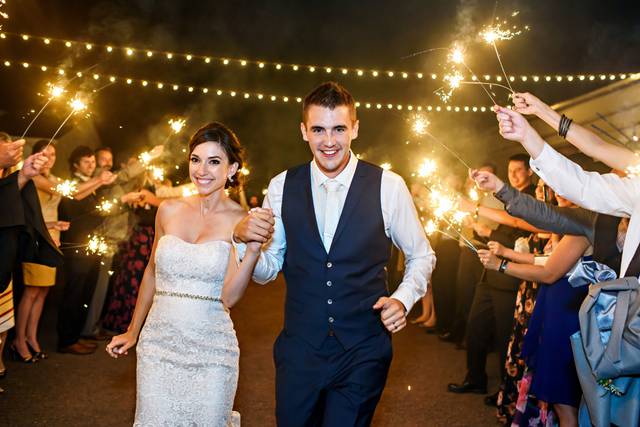 Wedding Couple's sparkler exit