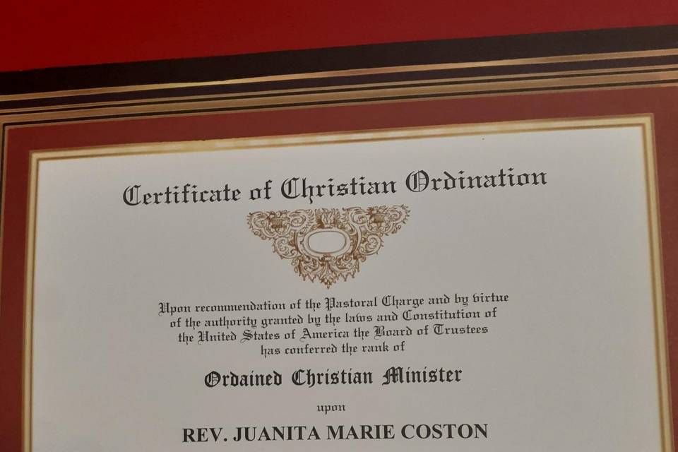 Ordained Christian Minister