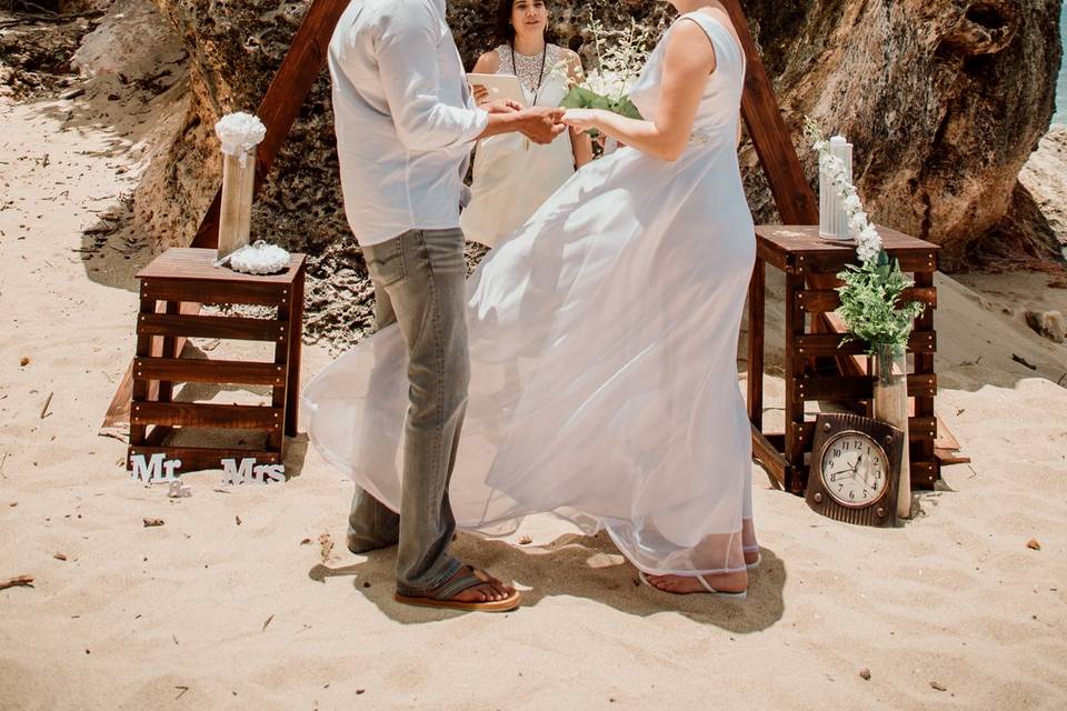 Beautiful beach ceremony