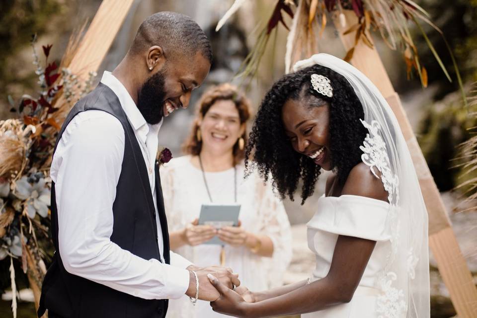 Waterfall wedding