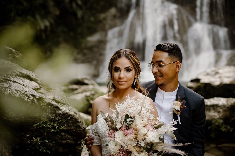 Waterfall elopement