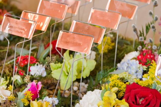 Table setup with decorated centerpiece