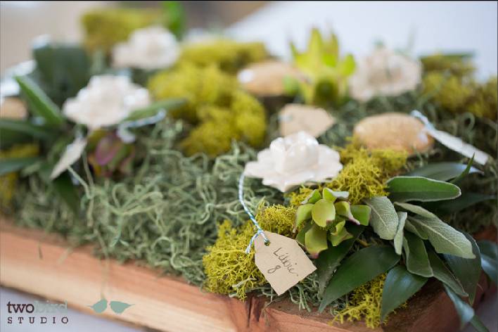 Table setup with centerpiece