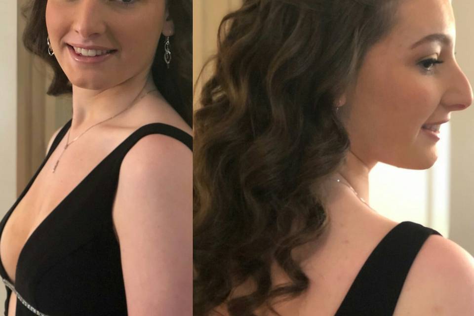 Waterfall braid/ prom makeup