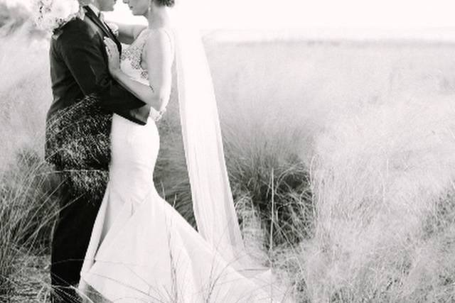 The bride and groom