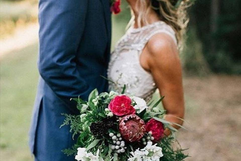 Bride holding a bouquet