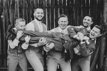 Black and white groomsmen