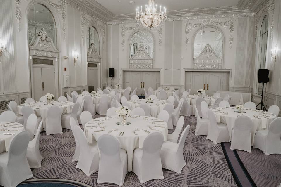 Reception room in white