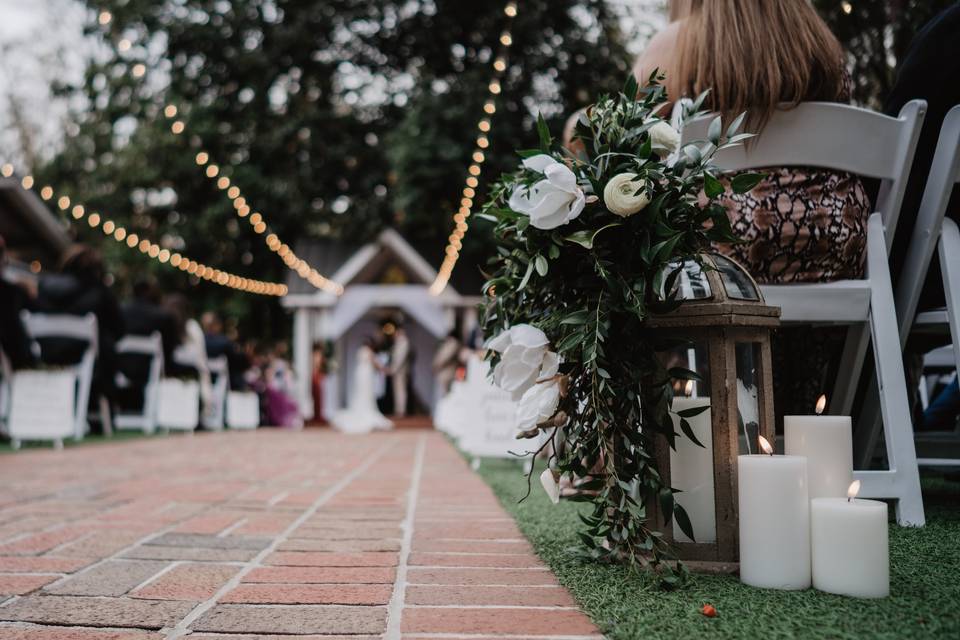 Aisle with flowers