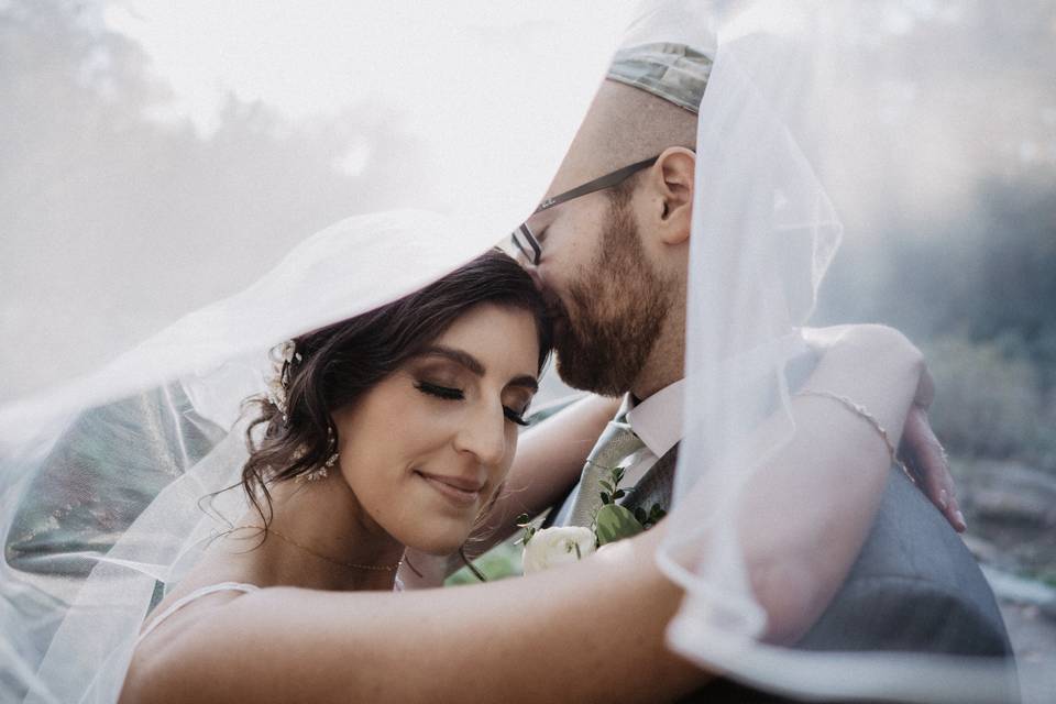 Couple under veil