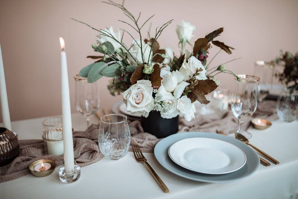 Soft and romantic tablescape