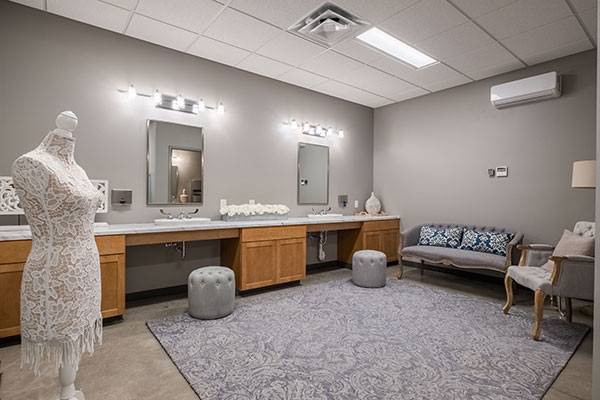 One of two dressing rooms in our Bluestem Kitchen Complex