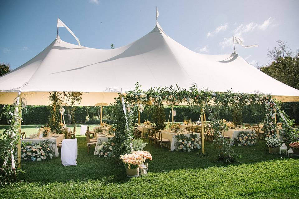 Outdoor Wedding under a Tent