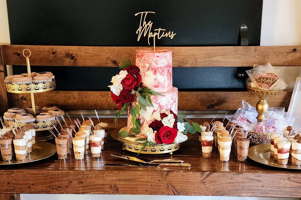 2 tier medium dessert bar