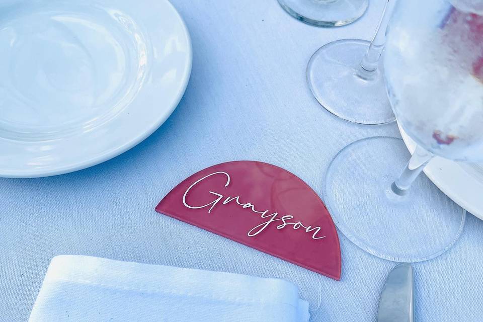 Wedding table name tags