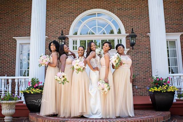 The bride with her bridesmaids