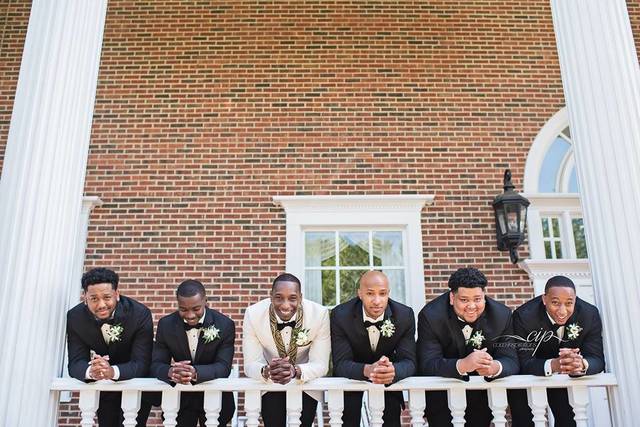 The groom with his groomsmen