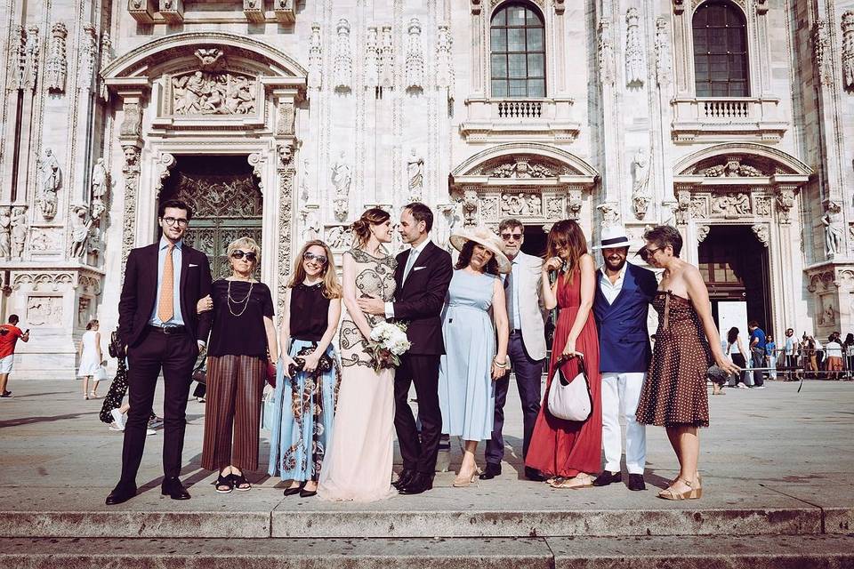 Group photo in front of the cathedral