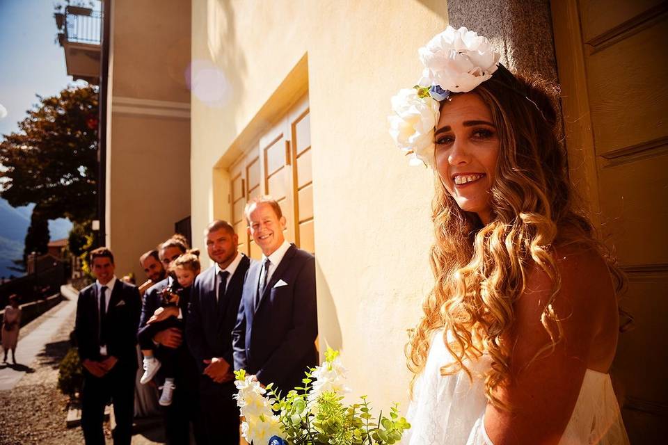 Everyone watching the beautiful bride