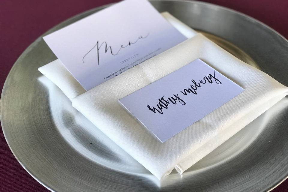 =Hand lettered place cards